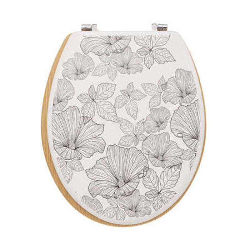 Five Simply Smart - Abattant wc Imprimé 'Blackflora' 42cm Blanc