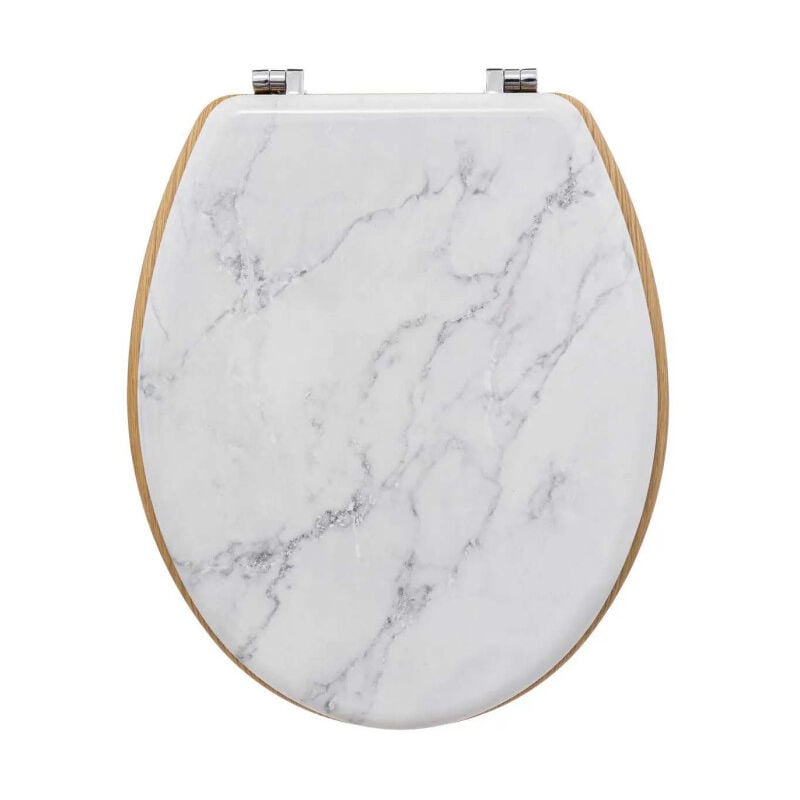 Five Simply Smart - Abattant wc Imprimé Marbre 'Léa' 46cm Blanc