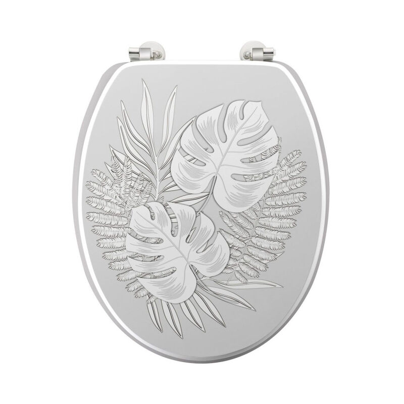 Paris Prix - Abattant wc Imprimé 'Amber' 46cm Gris