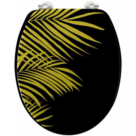 Abattant WC Imprimé Feuille "Orbella" 45cm Noir
