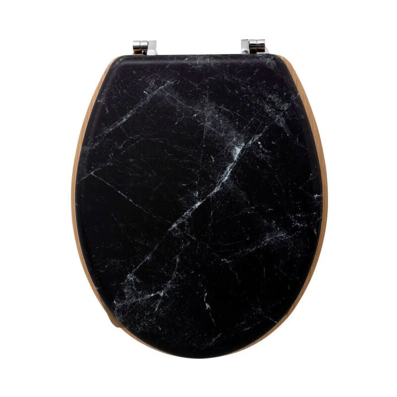 Five Simply Smart - Abattant wc Imprimé Marbre 'Léa' 42cm Noir