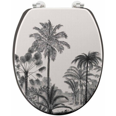 Abattant WC Imprimé Palmier "Cocoty" 45cm Noir