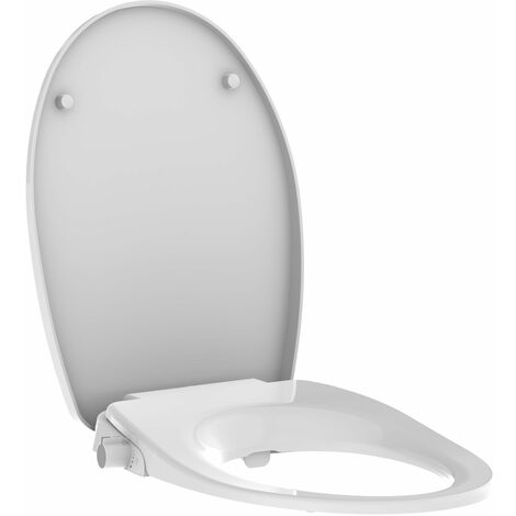 Abattant WC lavant ALEDO avec douchette postérieure et feminine - Fonctionne sans électricité - Blanc