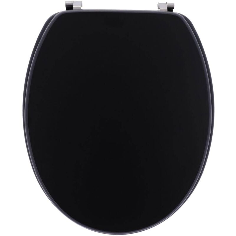 Tendance - Abattant wc mdf 18 pouces attaches acier inoxydable - noir