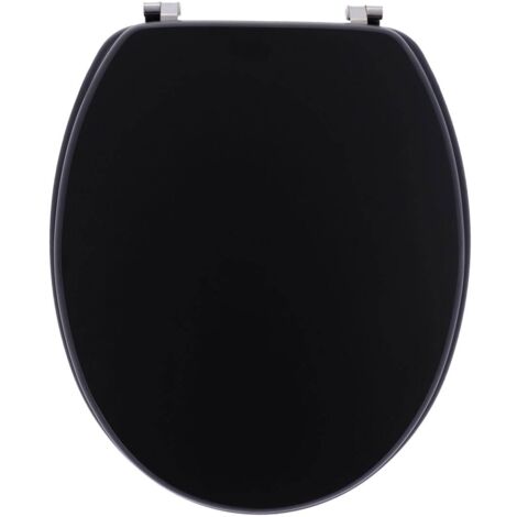 Abattant wc mdf 18 pouces attaches acier inoxydable - noir - Tendance