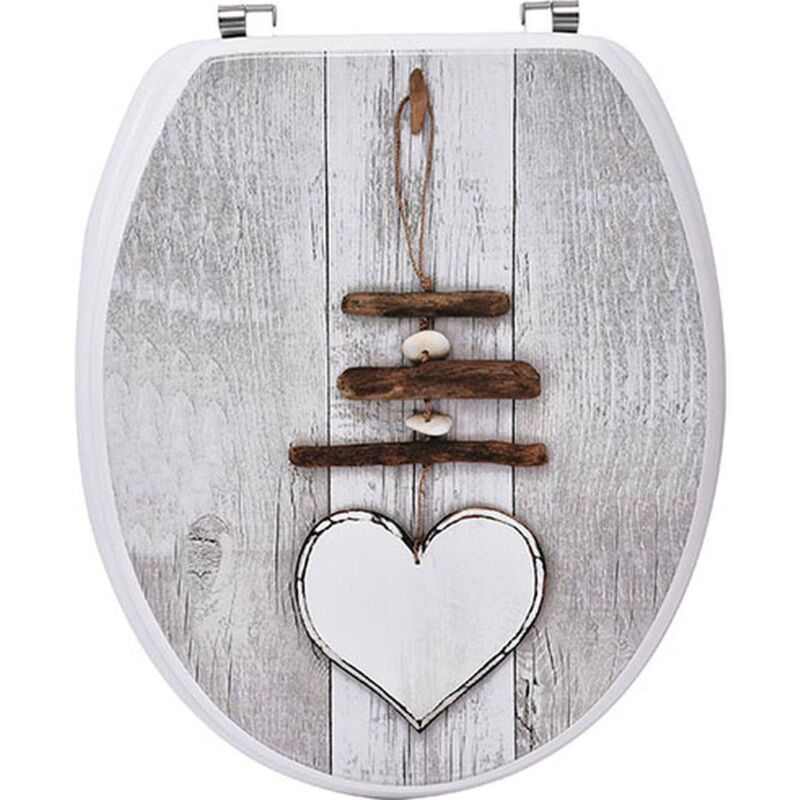 Tendance - Abattant wc mdf 18 pouces attaches acier inoxydable - ouessant