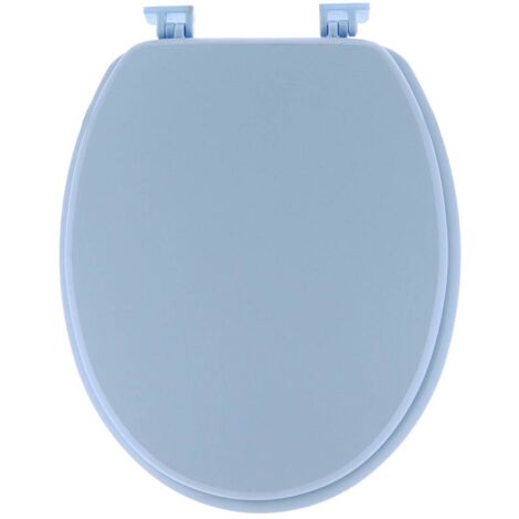 Abattant wc mdf 18 pouces attaches plastiques - bleu clair - Tendance