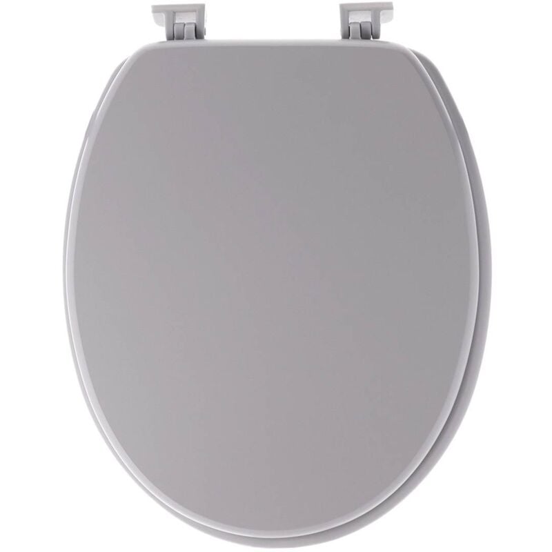 Tendance - Abattant wc mdf 18 pouces attaches plastiques - gris clair