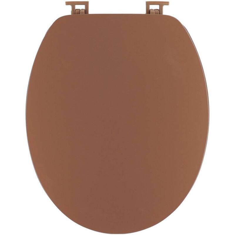 Tendance - Abattant wc mdf 18 pouces couvercle design et assise facon acacia attaches plastique - ambre