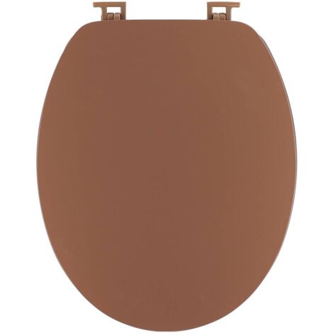 Abattant wc mdf 18 pouces couvercle design  et assise facon acacia  attaches plastique - ambre - Tendance