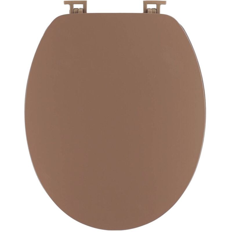 Tendance - Abattant wc mdf 18 pouces couvercle design et assise facon acacia attaches plastique - caramel