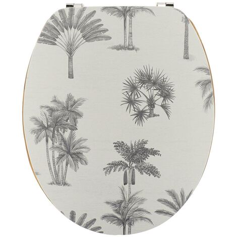 Abattant wc mdf 18 pouces couvercle design imprime assise imitation bambou attaches acier inoxydable - arizona dream - Tendance