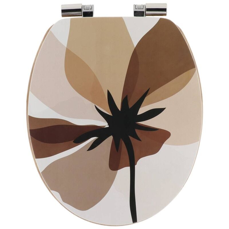 Tendance - Abattant wc mdf 18 pouces couvercle design imprime assise imitation bambou frein de chute chrome - natural simplicity