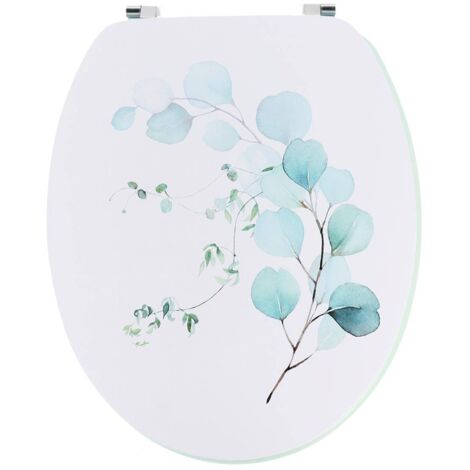Abattant wc mdf 18 pouces couvercle design imprimee attaches acier inoxydable - aquarelle - Tendance
