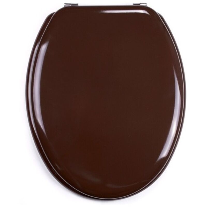 MSV - Abattant wc mdf cleo Marron Chocolat - Charnières Inox