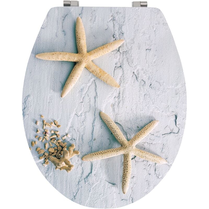 MSV - Abattant wc mdf Etoile de mer - Charnières Inox