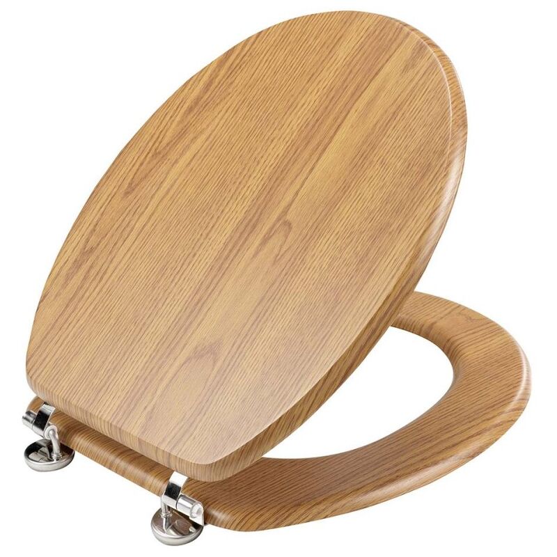 Douceur D'intérieur - Abattant wc mdf charnières métal effet bois Strata chêne