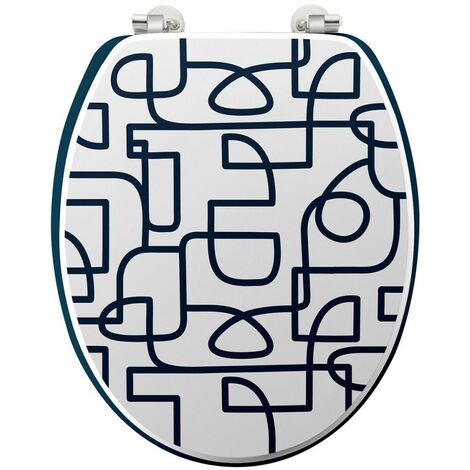 Abattant WC MDF charnières métal Labyrinthe