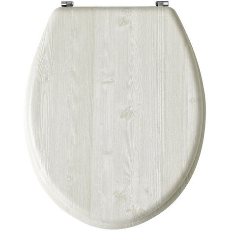 Abattant WC MDF compressé bois 43cm – Charnières inox – Patin antidérapant – Fixations universelles – Confort et durabilité – Guy Levasseur