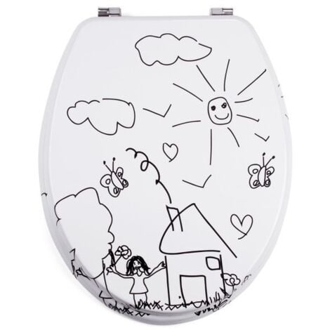 Abattant wc MDF Jardin d'enfants - Charnières Inox MSV