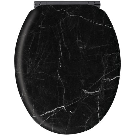 abattant wc mdf marbre - noir