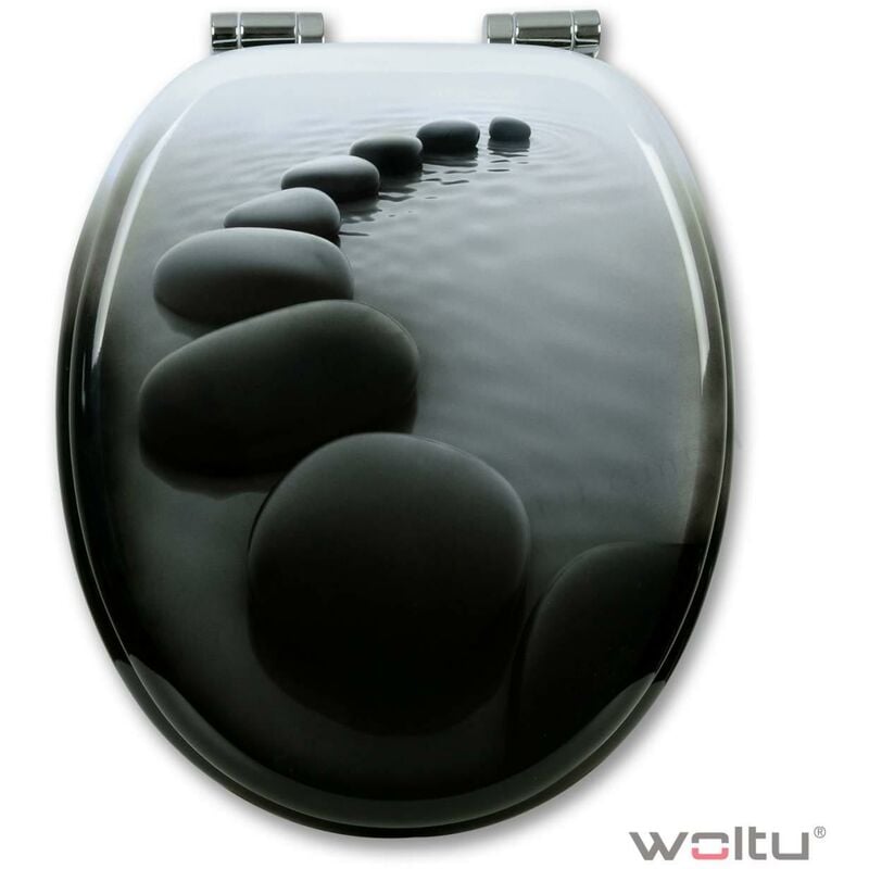 Abattant WC MDF pierres noires