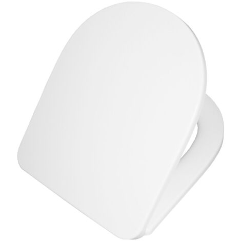 Abattant WC mode'le Alpina en Durolux blanc anti-rayures avec charnie'res re'glables en acier inoxydable