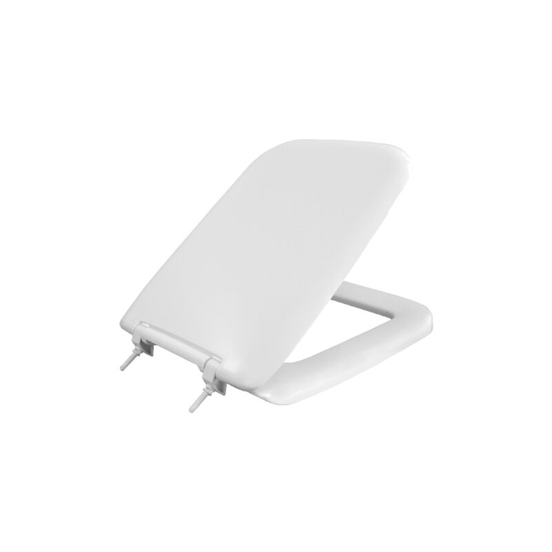 Abattant wc Mode'le Conca en Durolux blanc anti-rayures 44x34,6x16 cm charnie'res fixes en plastique