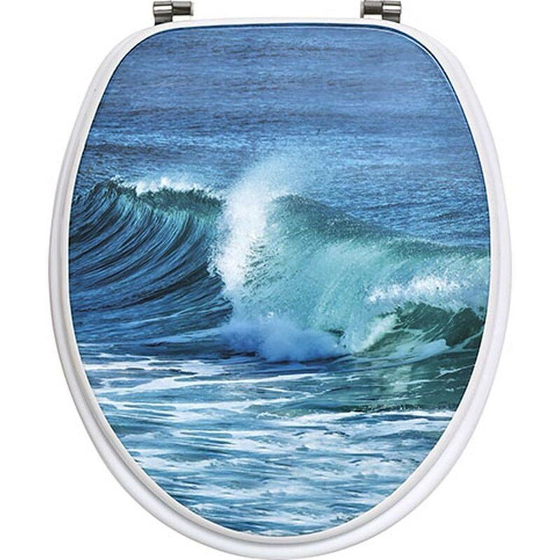 Tendance - Abattant wc mdf 18 pouces attaches acier inoxydable - ocean