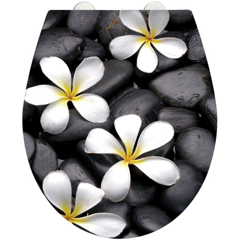 WENKO Abattant WC original Bloom, abattant WC avec frein de chute, fixation inox clipsable, Duroplast acrylique, 39x45 cm, multicolore