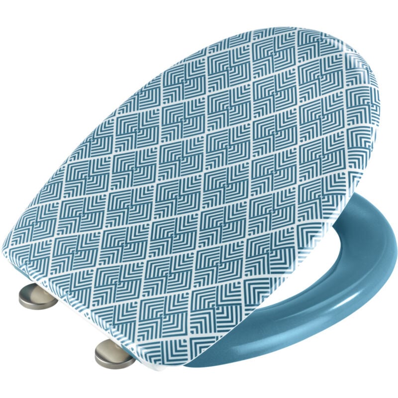 Wenko - Abattant wc Original Atacama, abattant wc avec frein de chute 'easy close', fixation acier 'fix clip' inox, Duroplastique, 38x45 cm,