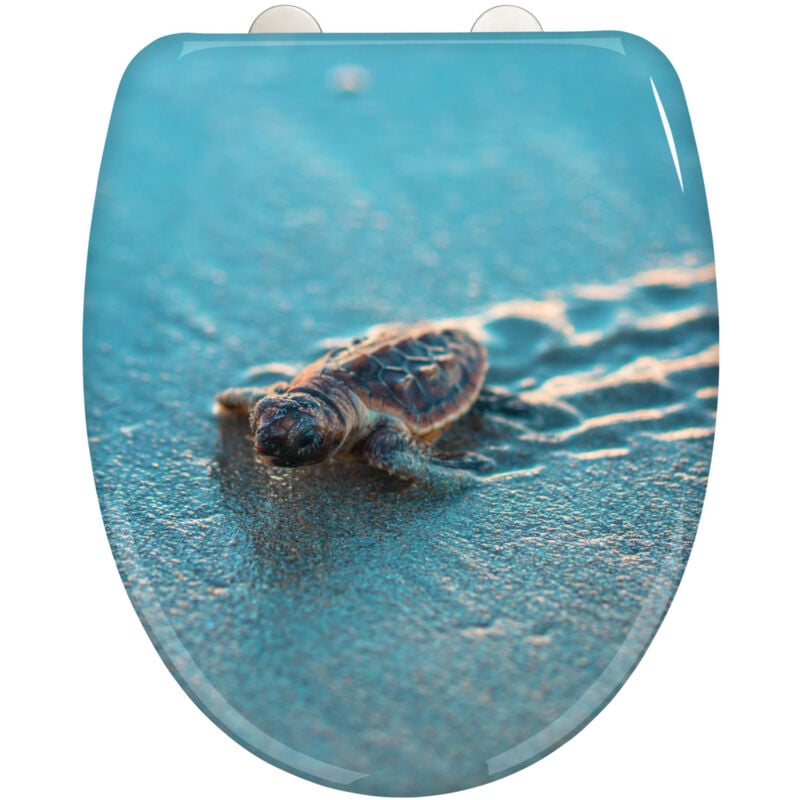 Wenko - Abattant wc Original Caretta, abattant wc avec frein de chute 'easy close', fixation acier inox 'fix clip', Duroplastique, 38x45 cm,