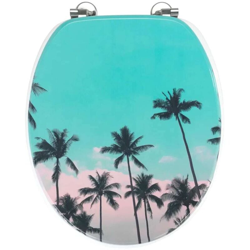 Wenko - Abattant wc Palmiers - Bois - Multicolore