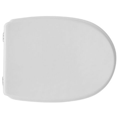 Abattant WC pour Azzurra vaso Pratica 44x35,4 cm abattant WC blanc en bois stabilise' moule' en polyester avec charnie'res re'glables