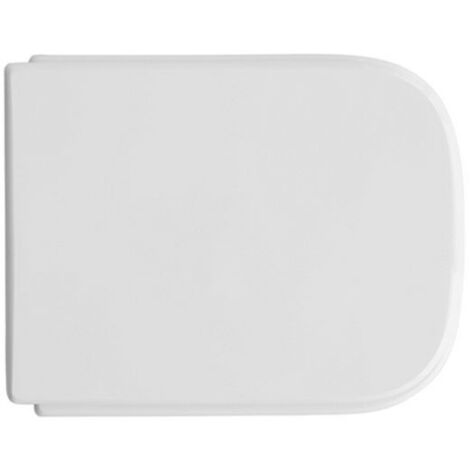 Abattant WC pour vase Azzurra Iris/Jasmine 40-42x35,2 cm avec charnie'res re'glables en bois stabilise' moule' en polyester