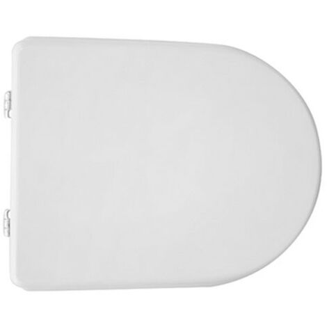 Abattant WC pour vase Cesame Symbole 44,5x35,2 cm avec charnie'res a' expansion en fonte de bois blanc