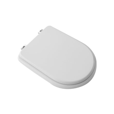 Abattant WC pour vase Cielo Ares 43-45,5x34 cm avec charnie'res re'glables en fonte de bois blanc