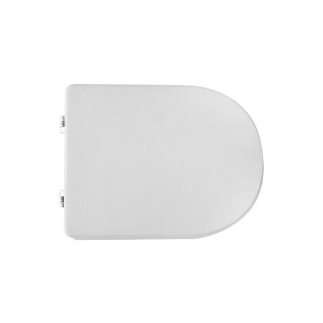 Abattant WC pour vase Cielo Celia 43,5-46x35,5 cm avec charnie'res re'glables en fonte de bois blanc