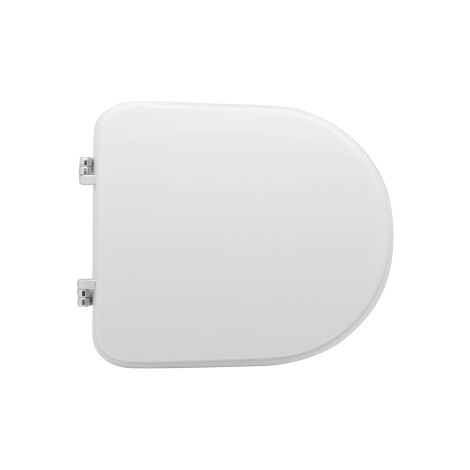 Abattant WC pour vase Faleri Medina 44 x 34 cm Abattant WC blanc avec charnie'res fixes et sie'ge en fonte de bois