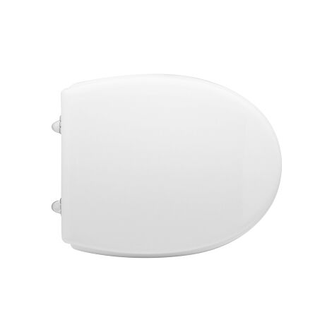 Abattant WC pour WC Delta Euro 45,5-47 x 38 cm abattant WC blanc avec charnie'res re'glables en fonte de bois