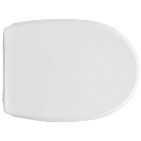 Abattant WC pour WC Delta Futura 42,5-45 x 35,5 cm Abattant WC blanc avec charnie'res re'glables en fonte de bois