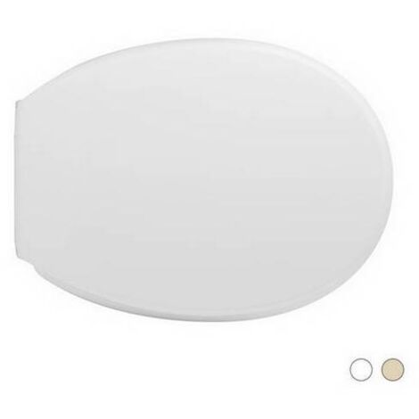 Abattant WC pour WC Eos Riace 43,5-46,5 x 35 cm Abattant WC blanc avec charnie'res re'glables Abattant en bois moule'