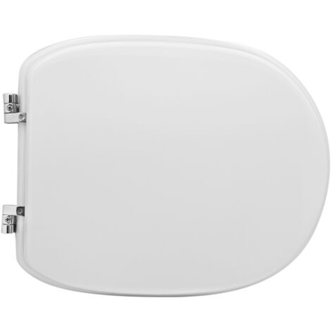 Abattant WC pour WC GSI Fedra 41-43 x 34,7 cm Abattant WC blanc avec charnie'res re'glables et sie'ge en fonte de bois