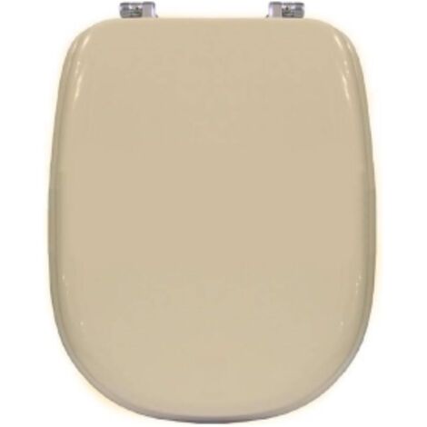 Abattant WC pour WC Ideal Standard Tesi 39-44,3 x 33,7 cm Abattant WC Champagne avec charnie'res re'glables et sie'ge en bois moule'