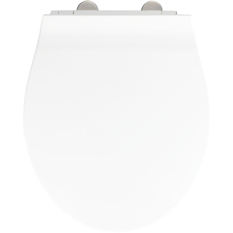 Wenko - Abattant wc avec frein de chute 'easy close' Orani Premium, fixation inox 'fix clip', Duroplastique, surface antibactérienne, 38x44 cm, Blanc