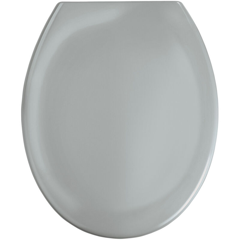 Wenko - Abattant wc avec frein de chute Premium Ottana Gris Clair, abattant wc clipsable avec fixation en acier inox, Fix-Clip, Duroplast, 37.5 x