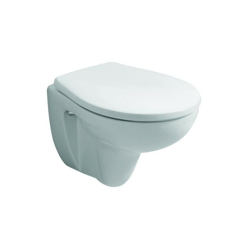 Geberit - Abattant wc renova compact amovible, avec couvercle charnières inox blanc