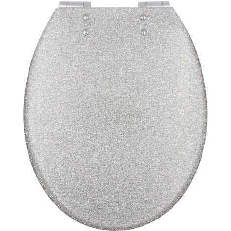 abattant wc resine glitter - silver pailleté
