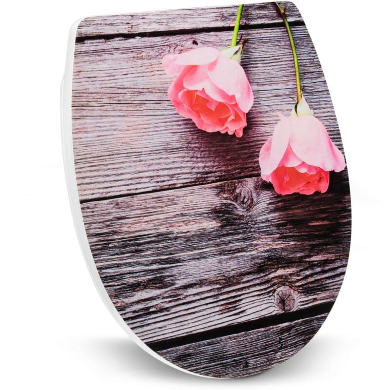 Wenko - Abattant wc avec frein de chute 'Rosewood' Abattant wc original, Lunette de wc clipsable et fixation inox 'Fix-Clip', Thermoplaste, 38,8x45