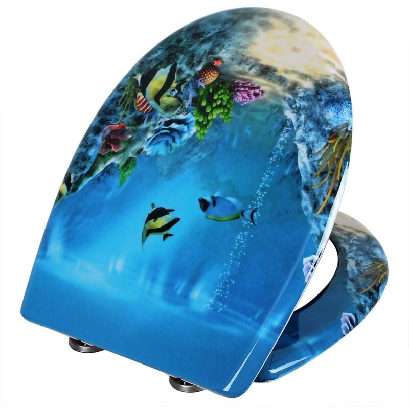Helloshop26 - Abattant wc siège de toilette en plastique thermodurcissable charnières en acier inoxydable design déco